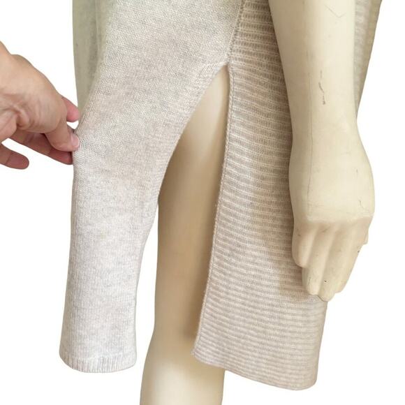 TAHARI LUXE 100% Cashmere Duster Vest Sleeveless Open Cardigan in Oatmeal SZ S - Picture 5 of 10